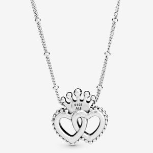 Pandora Regal Hearts Sterling Necklace